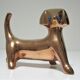 Chien sculptural laiton vintage années 60-70