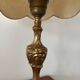 Antique brass lamp - bronze lampshade with toile de Jouy – Vintage lamp