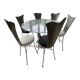 Design glass and steel high table 6-8 seats