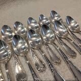 12 silver-plated metal teaspoons, Ercuis silversmith, Louis XV 29