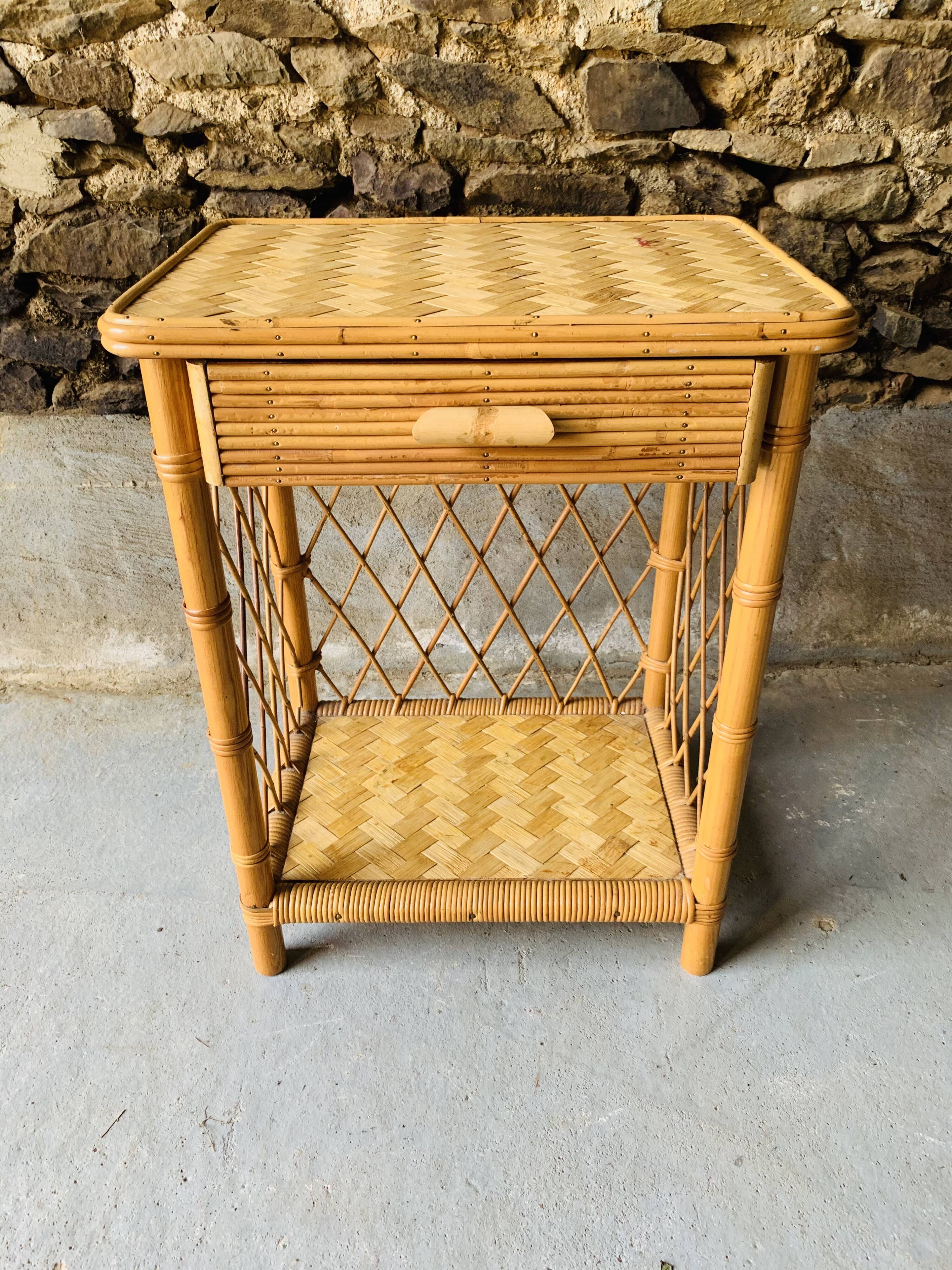 Rattan nightstand