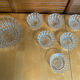 Salad bowl + 6 glass fruit cups for ice cream, mousse, chocolate, vintage moulded glass