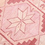 3x13 Rug For Kitchen Red Beige Oushak Vintage Runner Rug, 83x386Cm