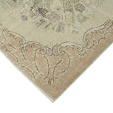 Handmade vintage oriental beige rug 183 cm x 292 cm