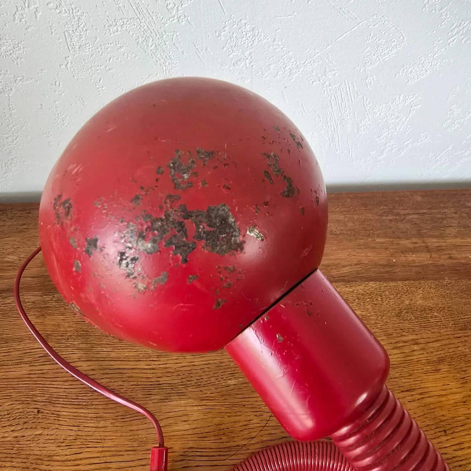Lampe Serpent rouge "Hebi", années 70