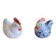 Salt & Pepper Shaker Chicken & Rooster Shape Ceramic Made In France Vintage