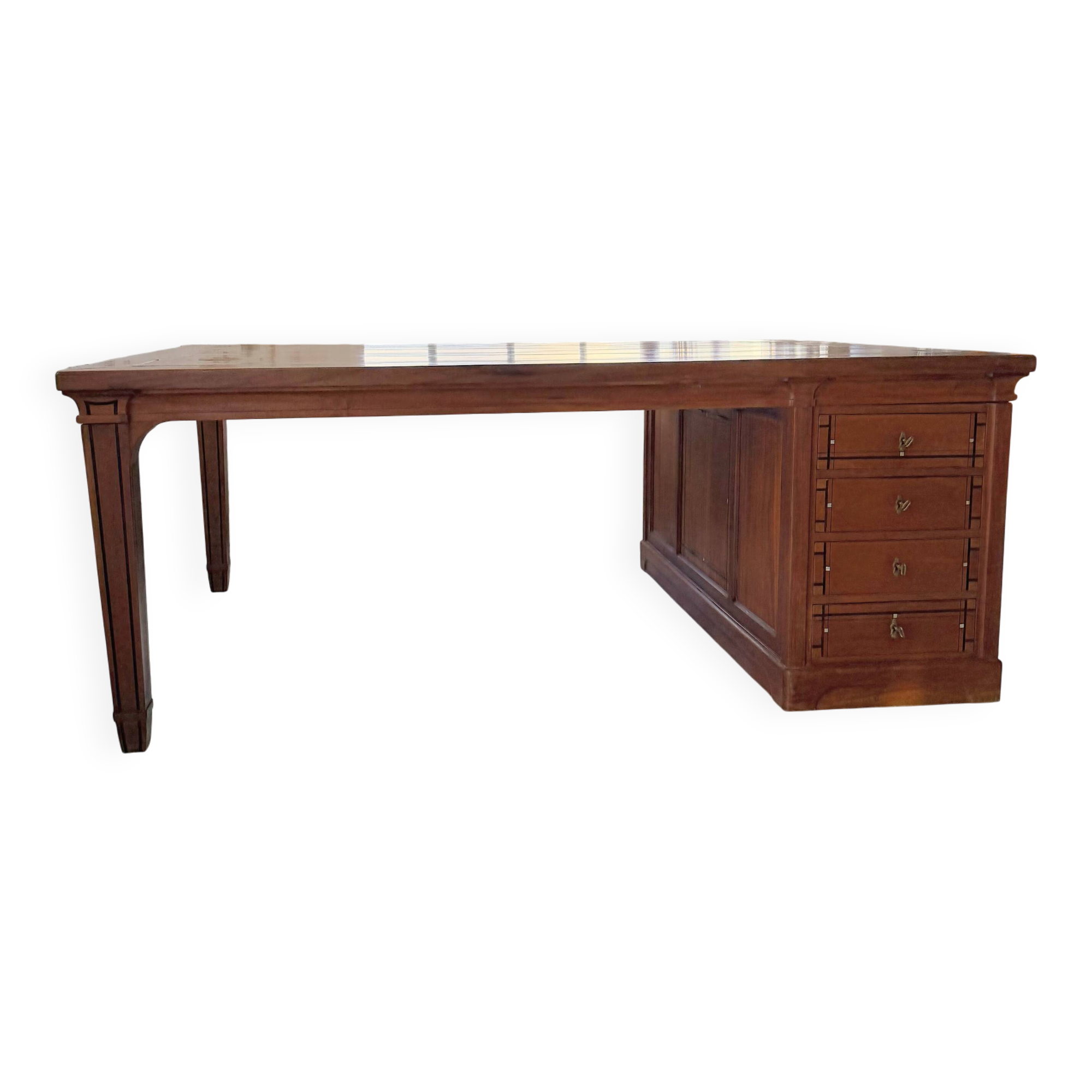 Double-sided walnut counter desk 1900