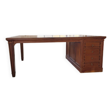 Bureau bi-face comptoir noyer 1900