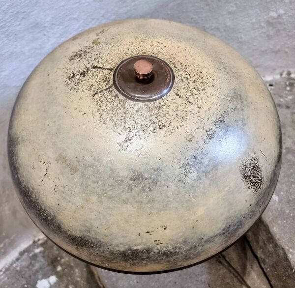 Lampe de table art déco vintage – cuivre, laiton et bakélite – abat-jour champignon – années 1920