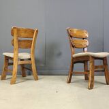 Vintage brutalist dining chairs, set of 5 - 1960s