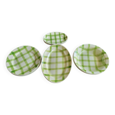 Moulin des Loups Orchies serving dishes, "Nappe" model, Green (set of 9)