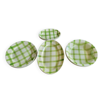 Plats de service Moulin des Loups Orchies modèle "Nappe" Vert  (lot de 9)
