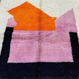 Handmade Beni Ouraine Berber rug with colorful patterns, size 140 x 260 cm