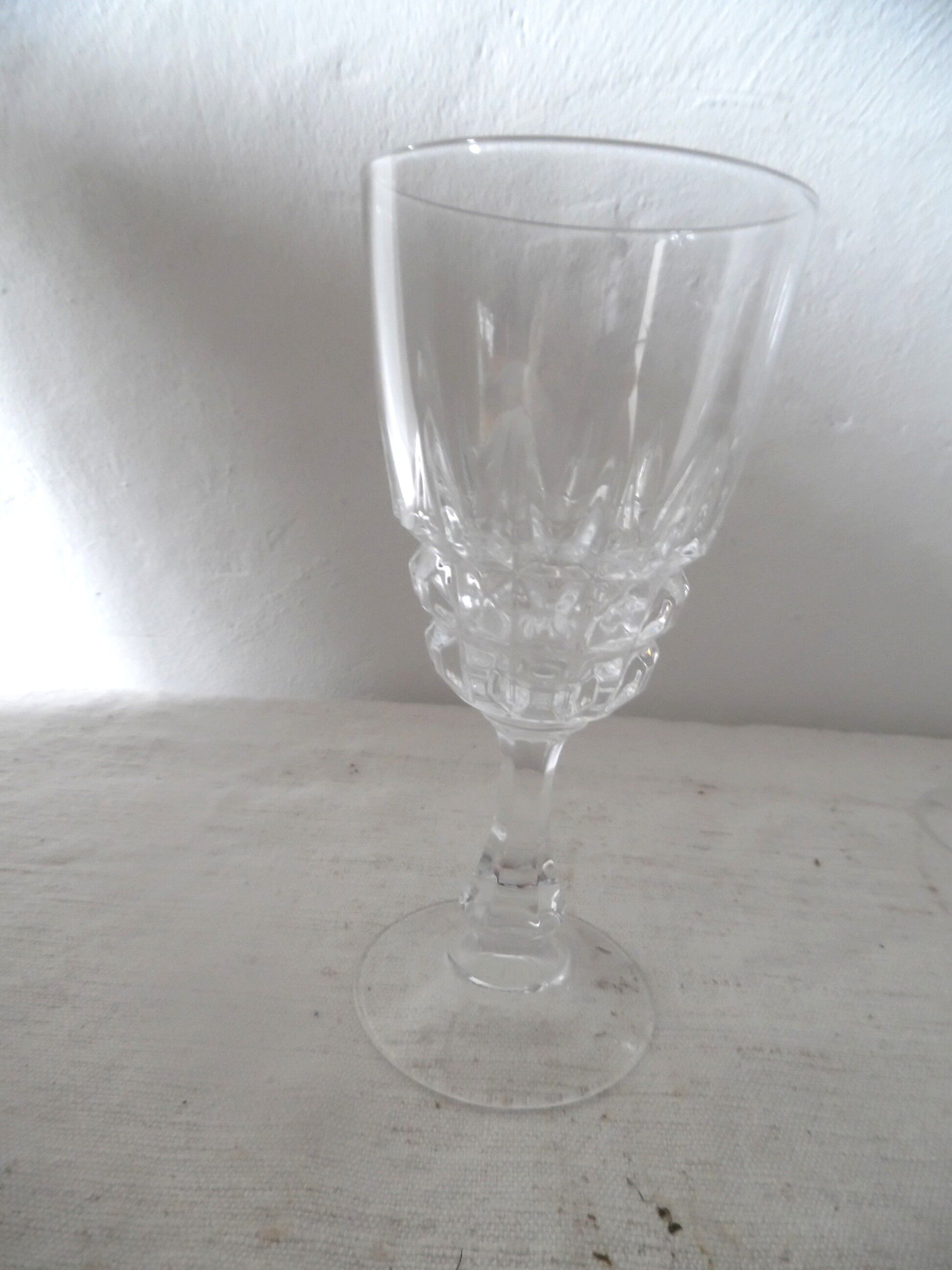 Six crystal glasses
