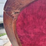 Louis XX chairs, walnut & red velvet
