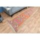 1970s Turkish Oushak Handmade Wool Cotton Orange Area Rug 91x305