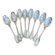 Set of 8 silver metal spoons