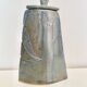 Covered pot in glazed stoneware signed
