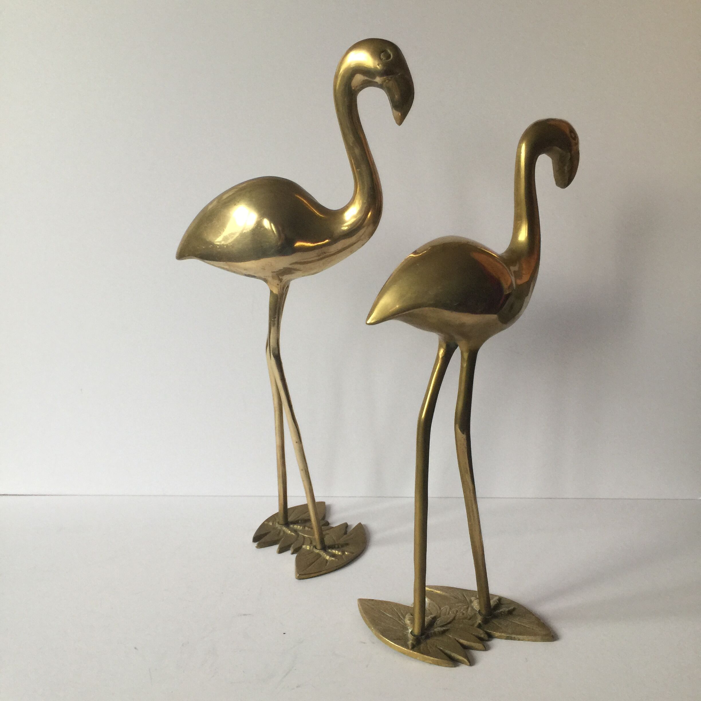 Vintage brass bird couple