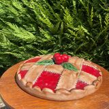 Plat à tarte en trompe-l’œil tarte aux cerises