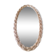 Rattan wicker oval mirror