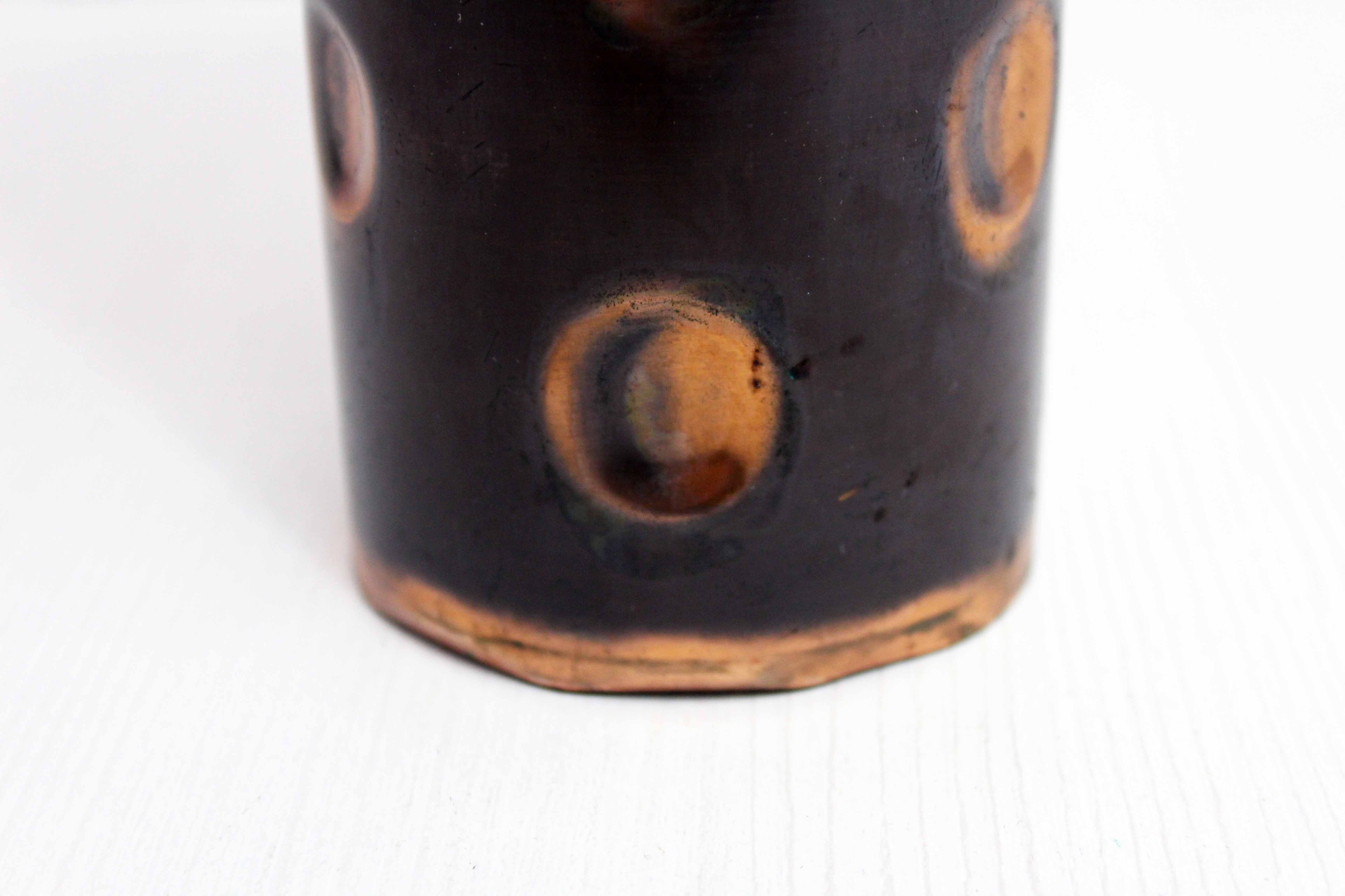 Brutalist copper vase
