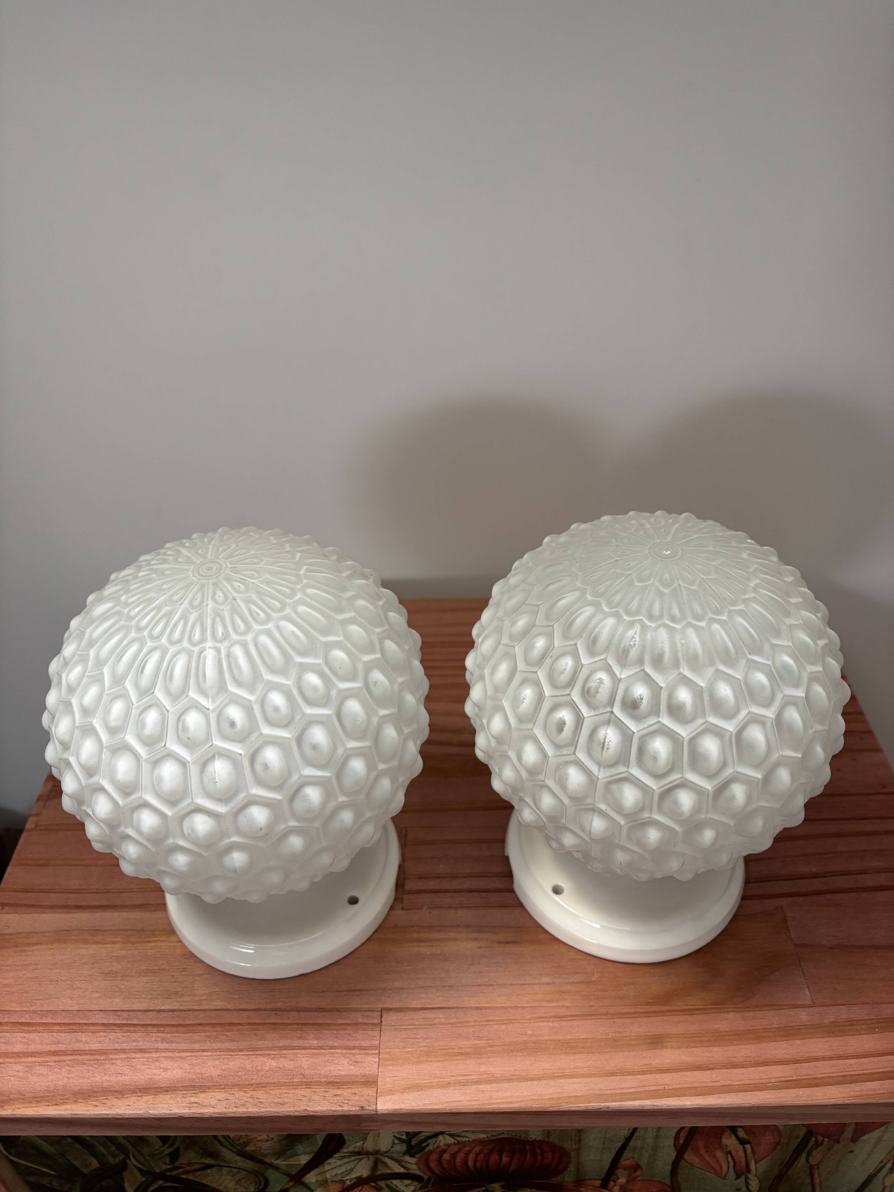 Pair of vintage Art Deco globe wall lights