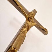 Jean Lambert-Rucki (1888-1967) - Important gilded bronze sculpture - Christ on the cross - Signed