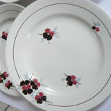 Suite of 4 dinner plates Sarreguemines