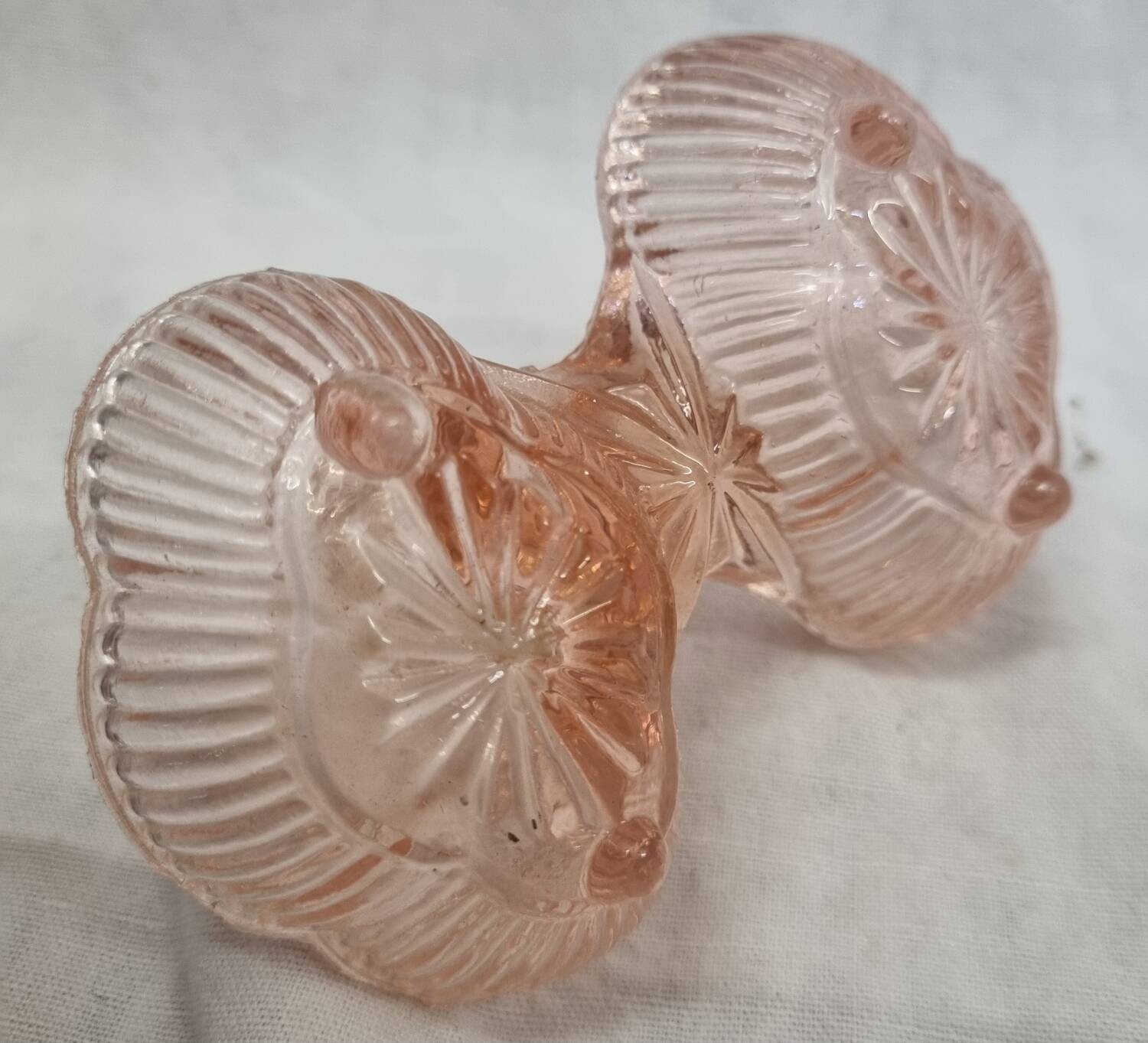 1970 pink glass salt cellars