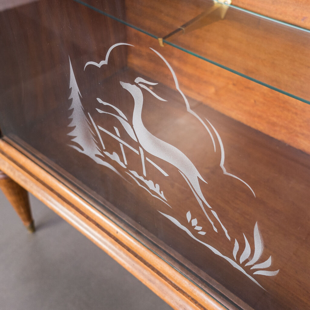 Heath wood buffet and 1950s vintage glass modern antiques