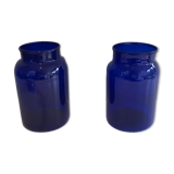 Pair of cobalt blue vases