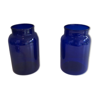 Paire de vases bleu cobalt