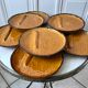 Set of 8 ceramic asparagus plates from Poët Laval 60s-70s