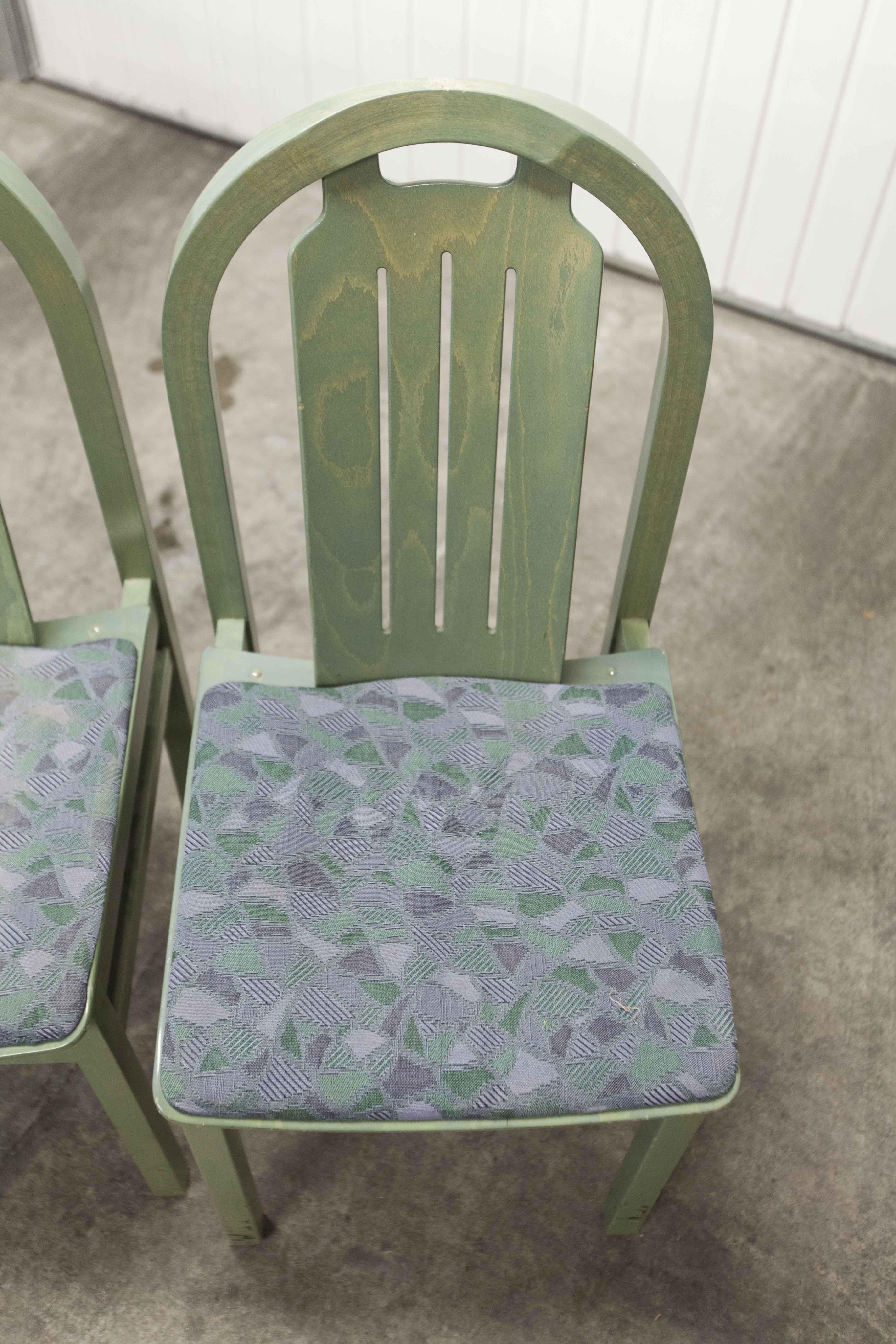 3 Baumann Argos chairs green 1990