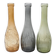 Set of 3 Grey, Green and Amber Glass Vases / Colored Bottles / Ikea / 2000s
