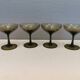 Champagne bowl glasses in emerald green color, they are estimated from the 1950-60s