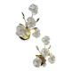 Pair of hibiscus floral sconces, frosted Murano glass, Italy, 1970s