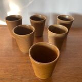 Ancien Service Bouteille +  6 Gobelets Grès DIGOIN France Vintage