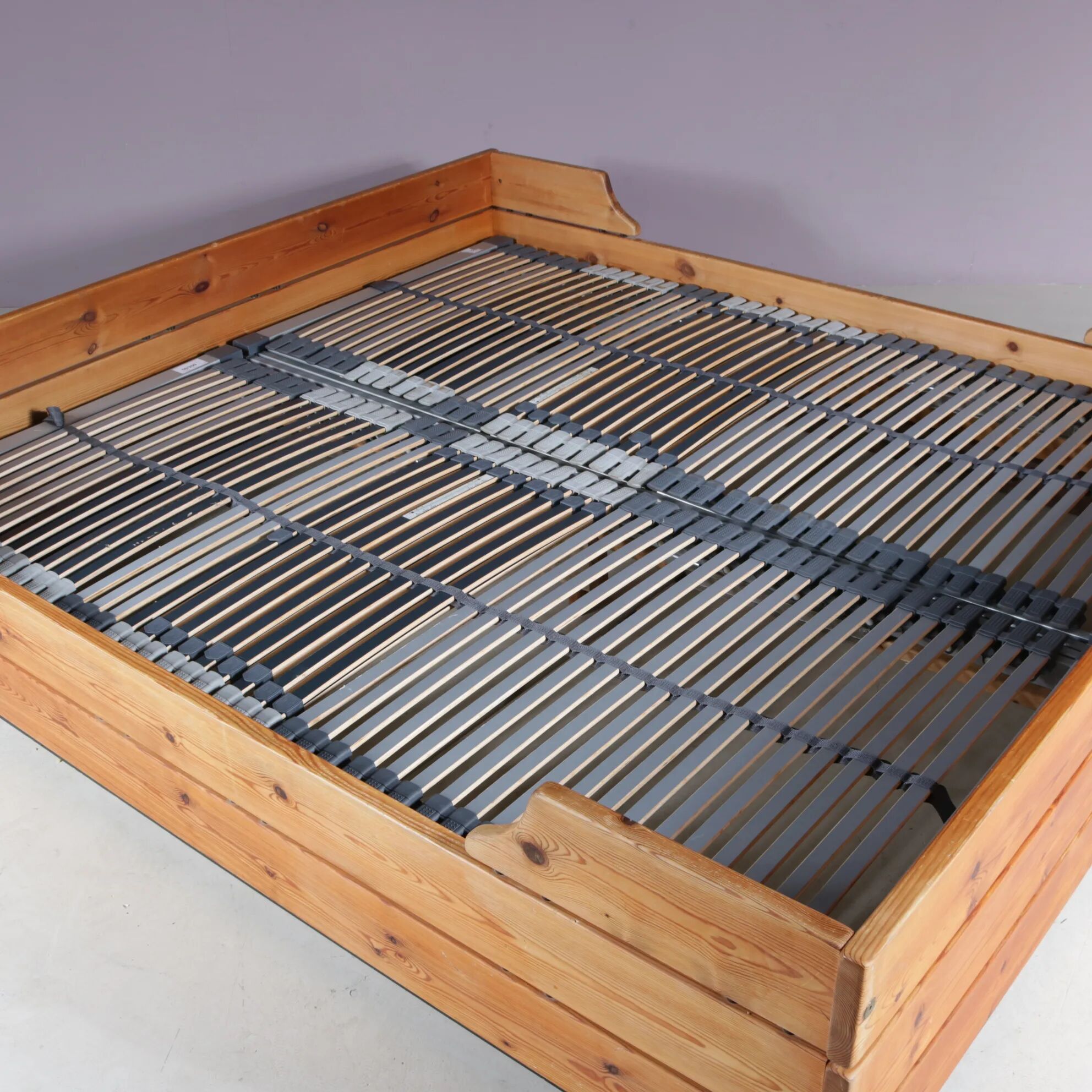 1970s pine wooden bed from Finland