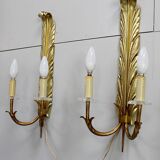 Paire d’appliques en bronze doré – 1950