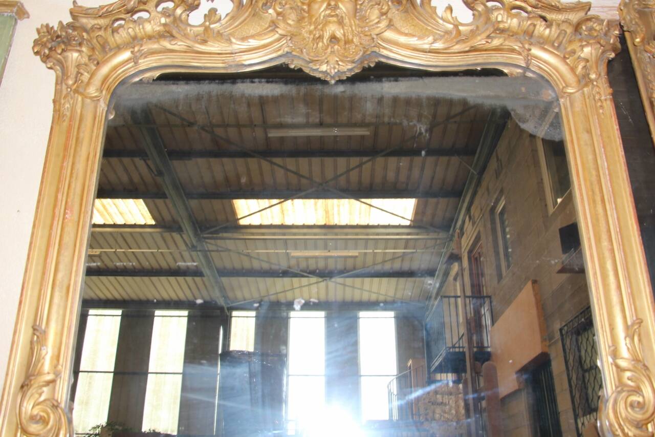 grand miroir doré Napoleon III au masque