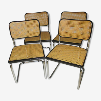 Set of 4 chairs Cesca B32 by Marcel Breuer 1980