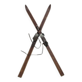 Vintage wooden skis pair L=194cm