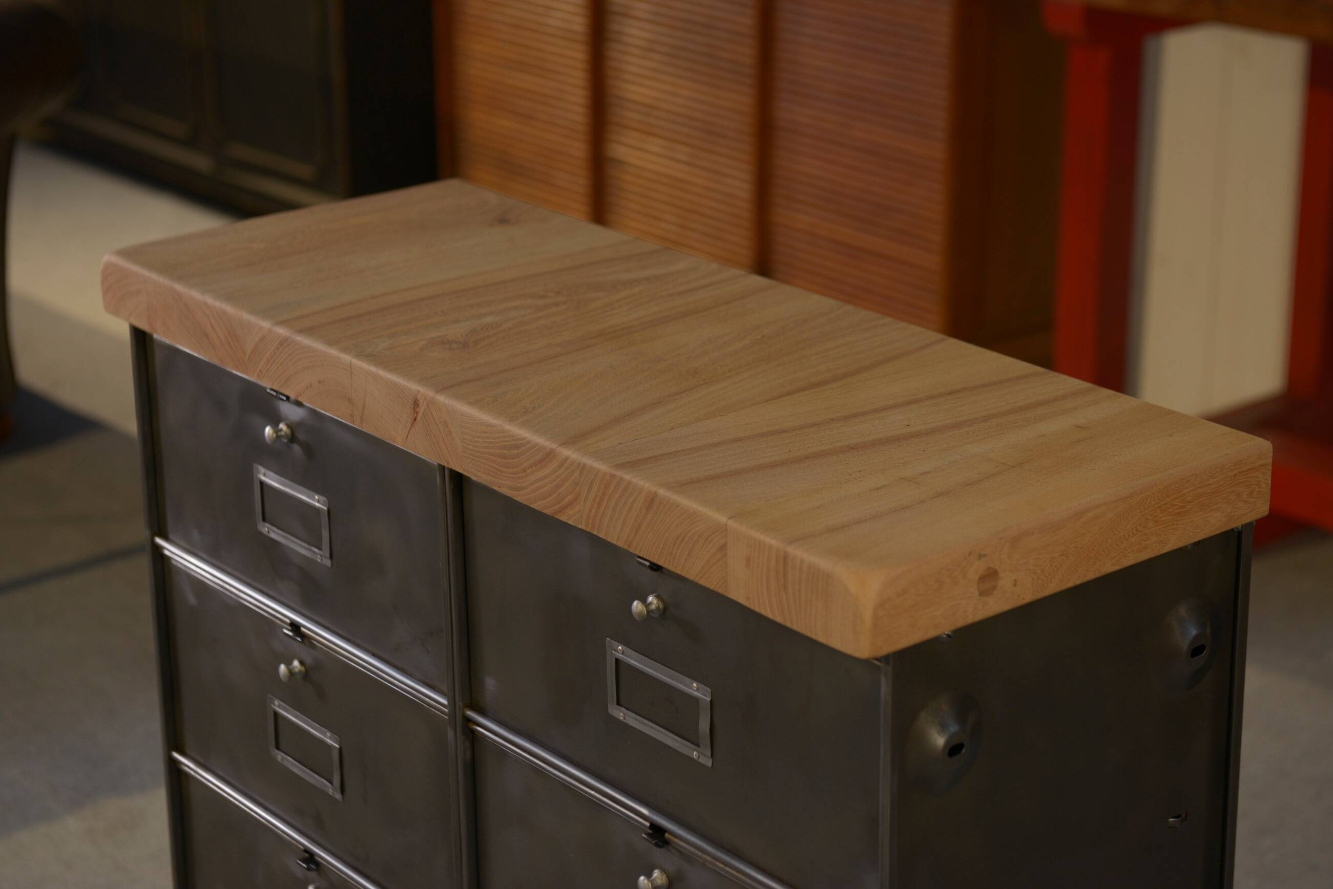 Ronéo 2-column, 8-flap cabinet, French work, circa 1950