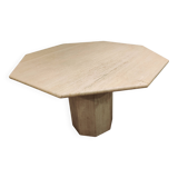 Vintage octagonal travertine dining table, 1970s