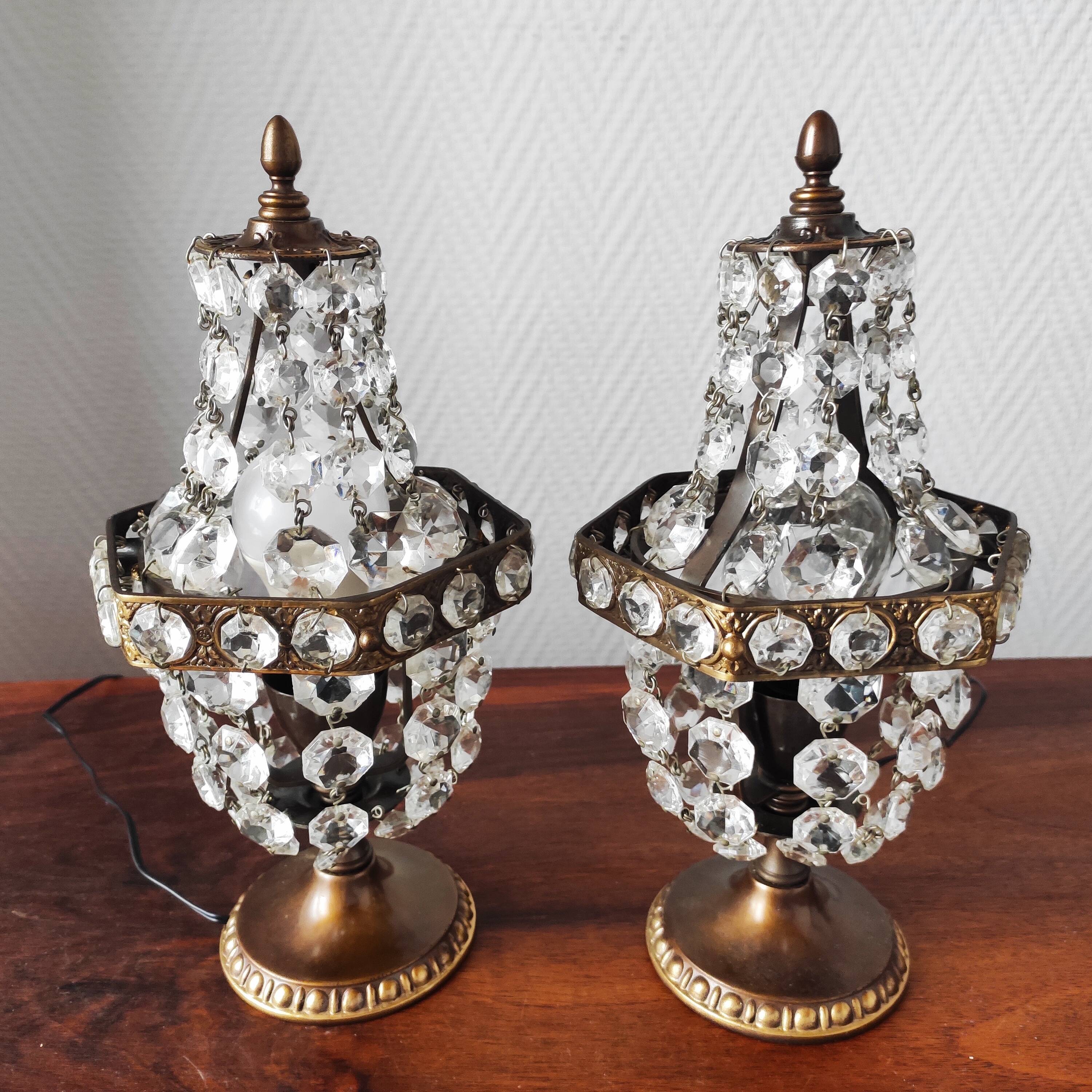 Paire de lampes montgolfière à pampilles