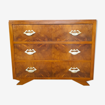 Art Deco walnut chest of drawers