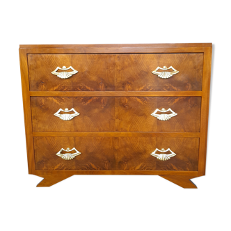 Art Deco walnut chest of drawers