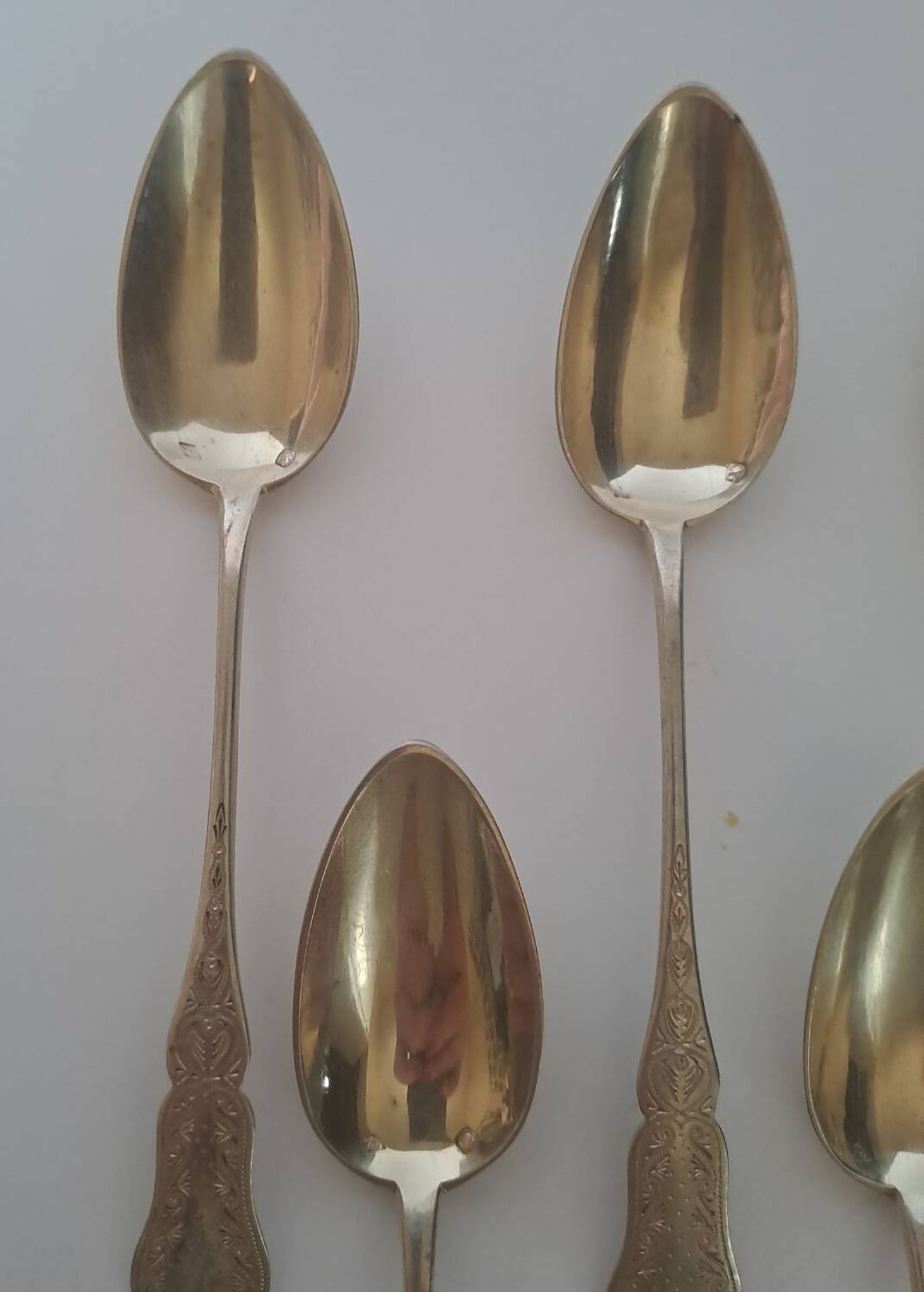 6 small solid silver teaspoons Minerva